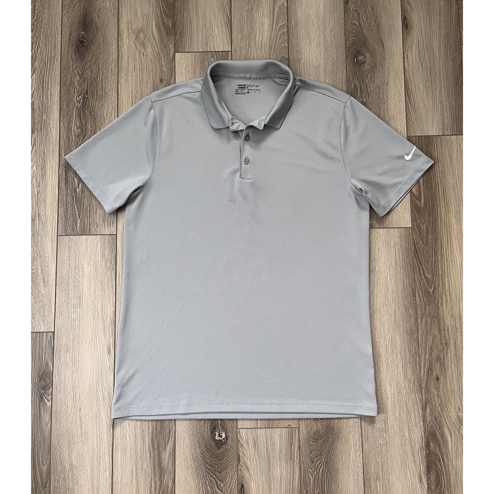 Nike Golf Standard Fit Performance Dri Fit Polo Shirt Mens Sz L Gray Lightweight